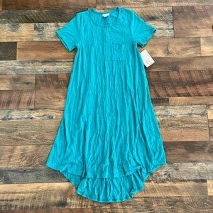 LuLaRoe Teal Blue 'Carly' Short Sleeve Dress, New With Tags